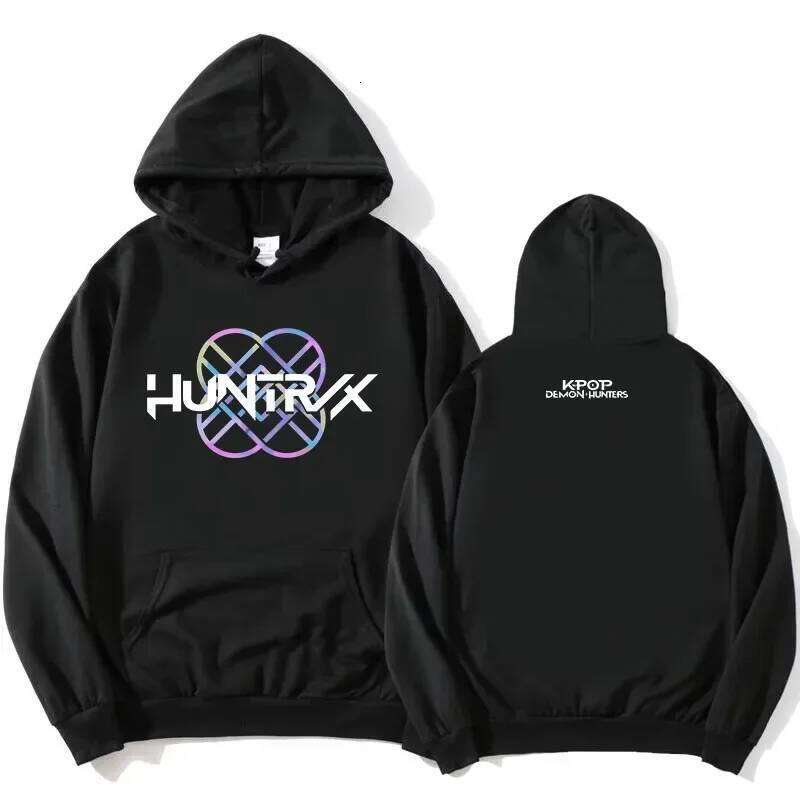 KPop Devil Hunter Huntrix logo men's casual sports hoodie sweatshirt sportswear street fashion clothing autumn and winter Z260314