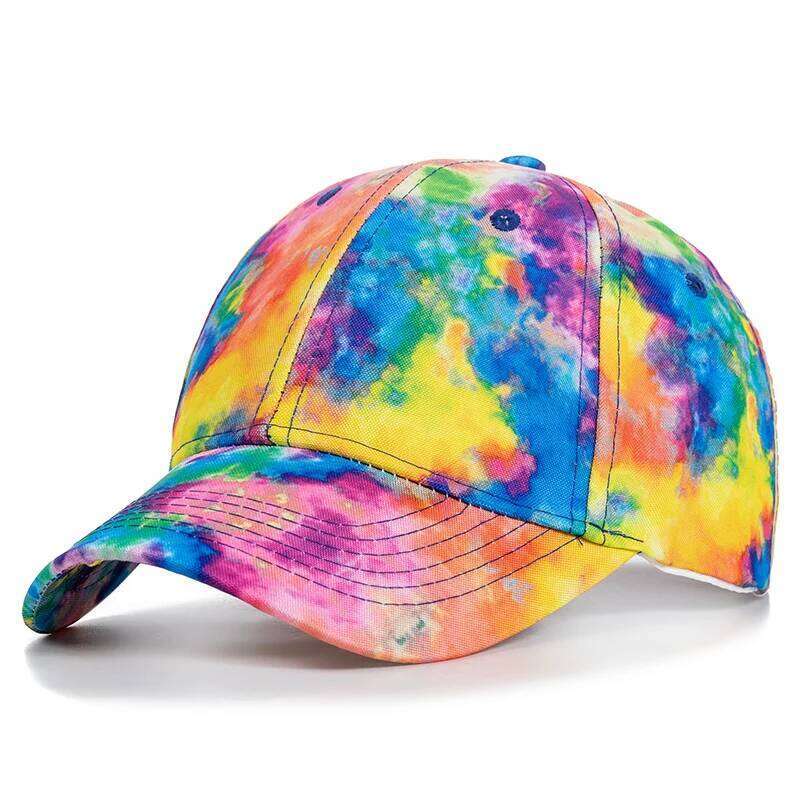 New Fashion Women Tie Dye Multicolor Irregular Print Baseball Cap Female Outdoor Streetwear Summer Caps Hats Z260313