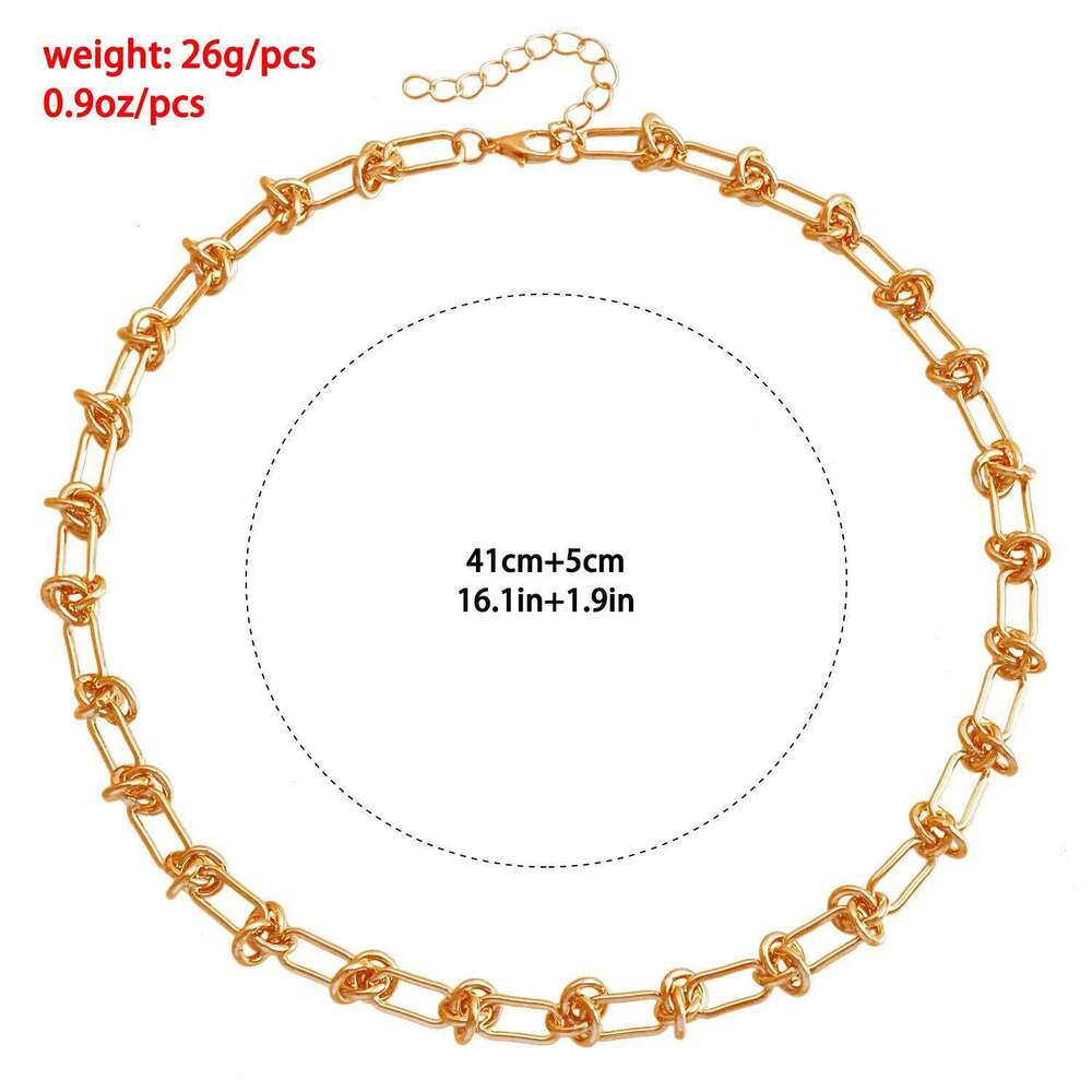 U-shaped Knot Cuban Necklace For Men Women Basic Punk Stainless Steel Curb Link Chain Chokers Vintage Metal Collar H260312