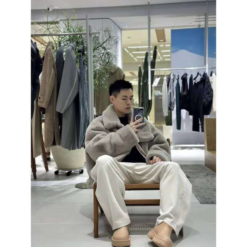 Men's Autumn/Winter Top Coat Faux Fur Warm Thickened Retro Simple Comfortable Casual Design Fashion Advanced Soft Versatile New Z260313