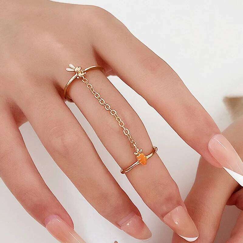 LATS Punk Cool Hip Pop Chain Butterfly Adjustable Star Geometric Open Index Finger Rings for Women Man Party Gift H260312