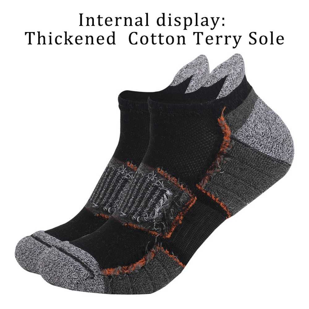 6 Pairs Hot Anti-Slip Terry Sole Socks Men Hiking Ankle Socks Non-Slip Grip Arch Support Seamless Toe for All-Day Trekking D260313