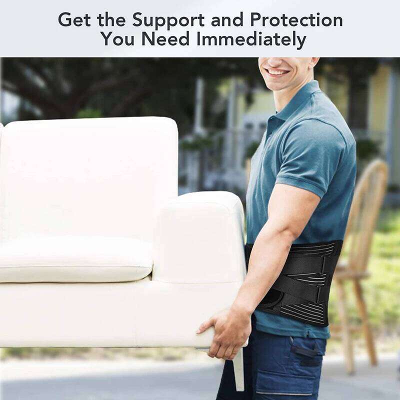 Lumbar Support Belt Men Spine Decompression Waist Adjustable Brace for Lower Back Pain Relief with 6 Stays 26Y0313