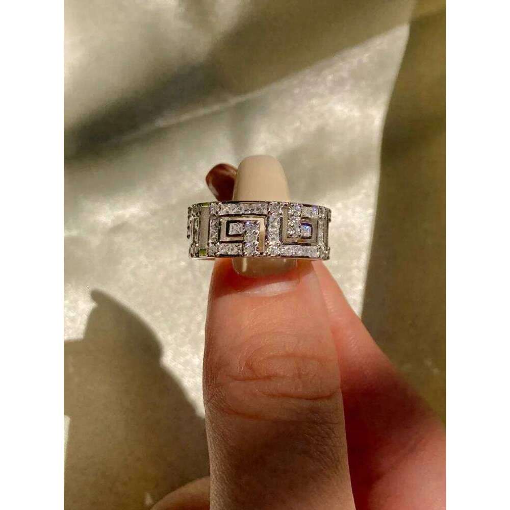 925 Sterling Silver Zircon Sparkle Carbonite Maze Rings For Women Engagement Anniversary High Quality Fine Jewelry H260312