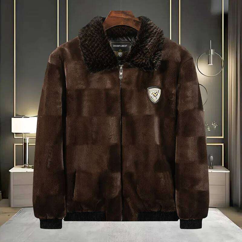 2025 Winter Fashion Men's Casual Trendy Thicken Faux Fur Turn-down Collar Long Sleeve Zipper Coats Male Clothes Tops Z260313