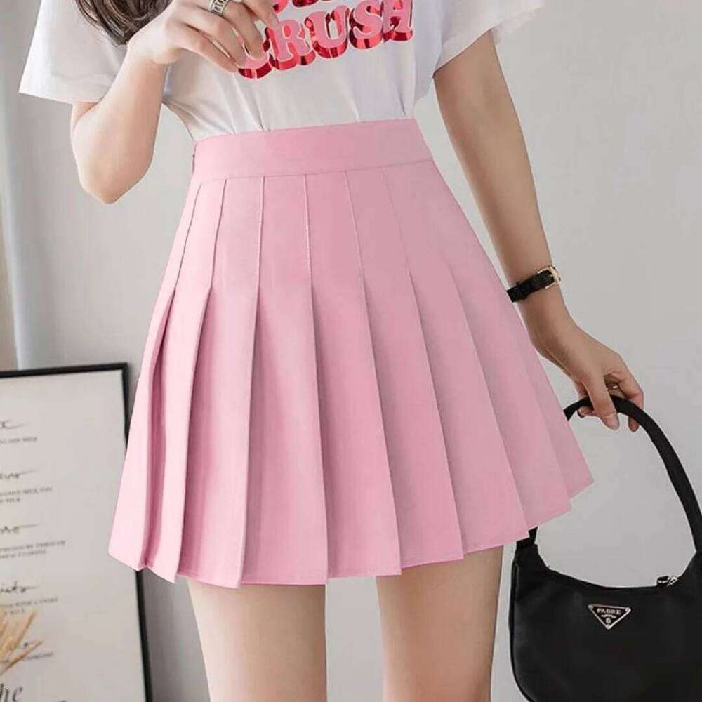 Summer Women's Korea Style Mini 2025 School Pleated Skirts High Waist Kawaii Cute Pink Plaid Skirt Uniform Harajuku Z260314