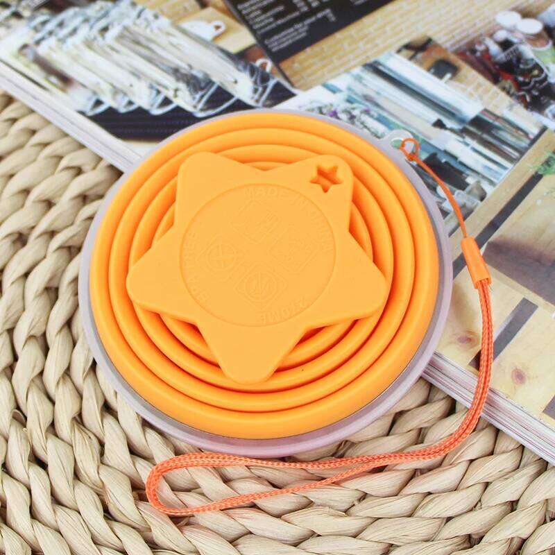 6 Packs Collapsible Travel Folding Water Mugs with Lids - Reusable Food Grade Silicone Cups Z260313
