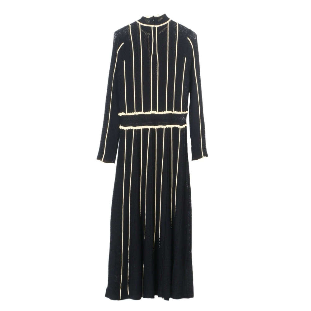 2026 Autumn/Winter French Designer Knitted Goddess Set Two Piece Color blocked Elegant Formal Women's Long Skirt