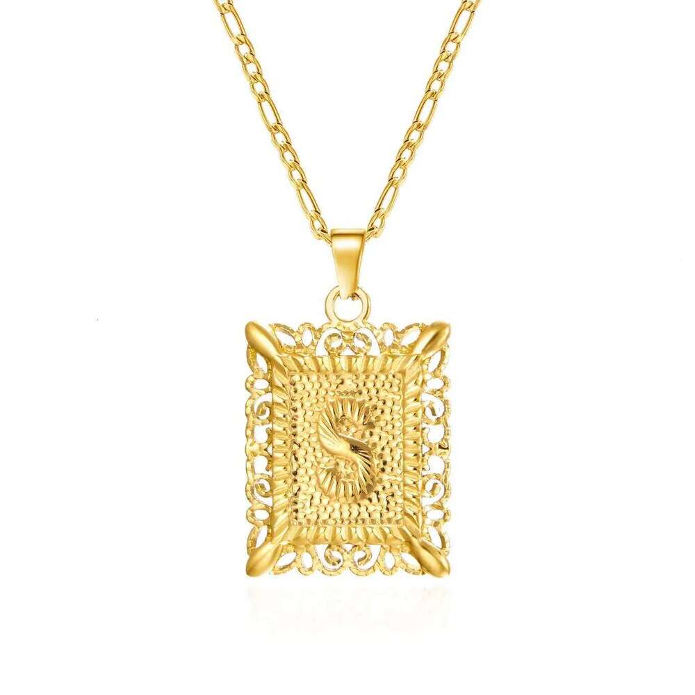 Stainless Steel Initial Letter For Women Men 2025 New Stylish Square Pendant Necklace Birthday Party Jewelry Gifts H260312