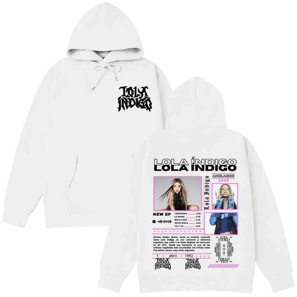 Lola Indigo New Merch Hoodie Signature Black Metal Font & EP Info Collage Graphic Apparel for Music Women And Men Hoodies Z260314