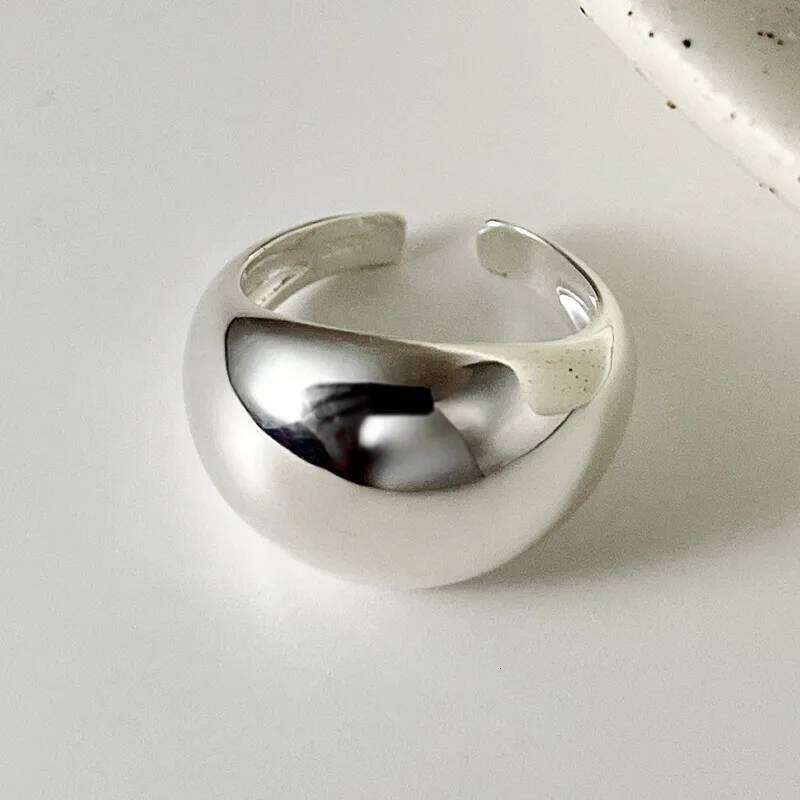Sterling Silver Smooth Surface Female Adjustable Ring Wedding Rings For Women Jewelry Wholesale Accessories Money 925 H260312