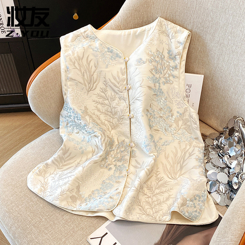 Unique and super stylish Chinese-style embroidered vest for women, young style Tang suit vest, 2025 new model