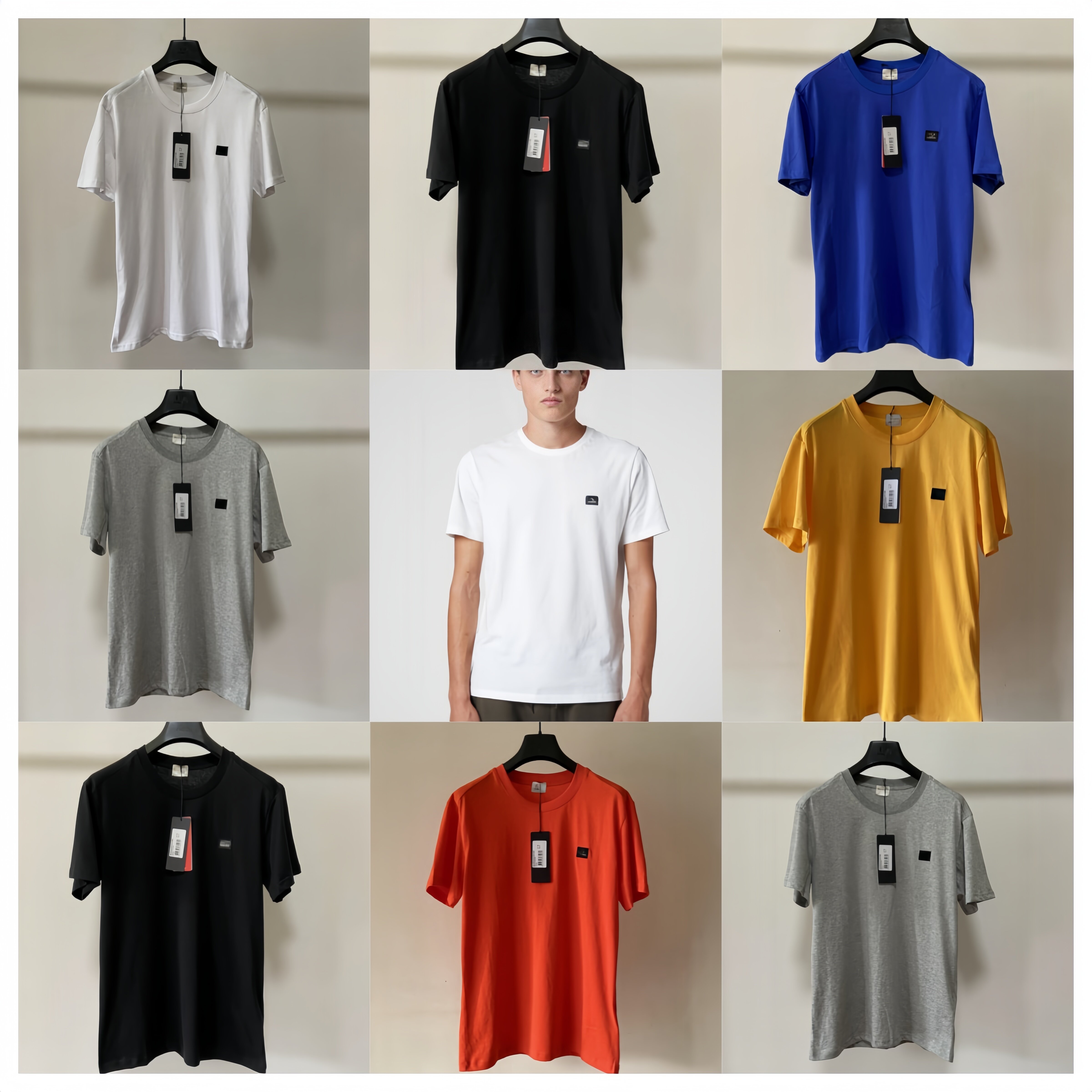 Italy Designer Brand Logo CCPP Men's Short Sleeve T-shirt Breathable Cotton Teenager Student Boys T-shirt Male Tees Tops Chest Embroidery