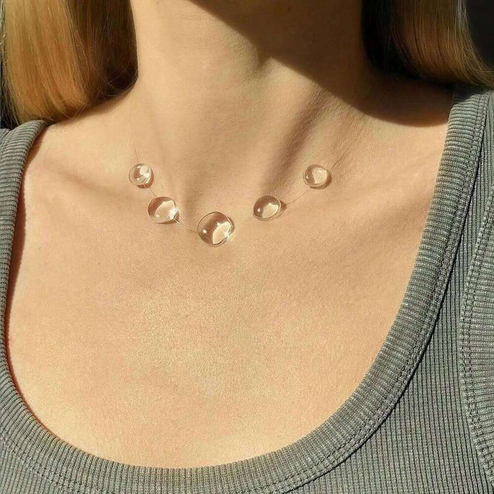 Ins Simulation Water Drop Clear Dewdrop Series Necklace Handmade Glue Dripped Fashion Jewelry Women Niche Gifts Friends H260312