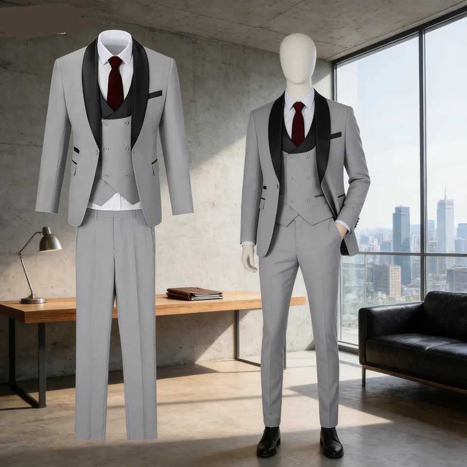 Elegant Mens Suit Casual Business Wedding Home Work Coats Suits Set Modern Tailored Mens Terno Fashion M260313