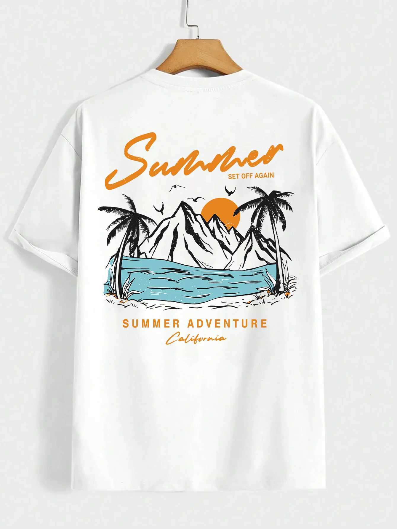 Summer Set Off Again Adventure California Mens T-Shirt Cotton Loose Tee Clothing Fashion Sweat Clothes Oversized Summer Tops D260313