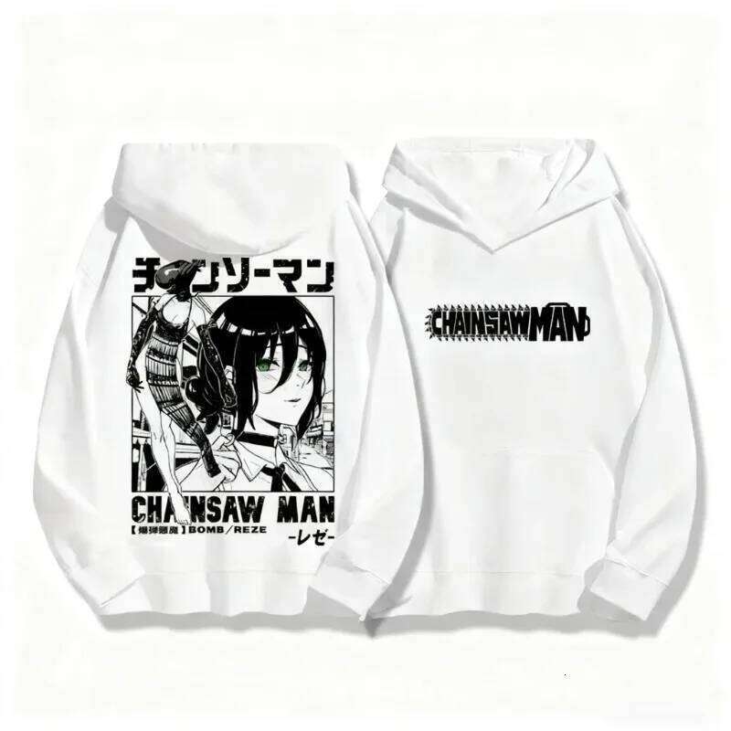 Autumn Winter Sweatshirt Chainsaw Man Reze Hooded Men Oversized Y2k Unisex Fleece Warm Pullovers Hip Hop Women Hoodie Top Z260314