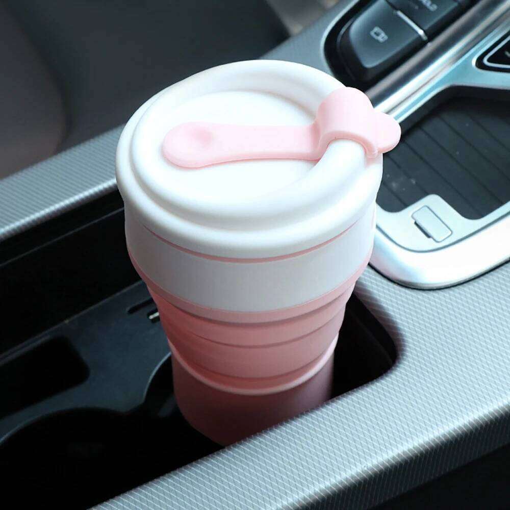350ML Food-Grade Silicone Folding Cup Portable Travel Mug with Lid Leak Proof Collapsible Reusable for Hot Cold Drinks Outdoor Z260313