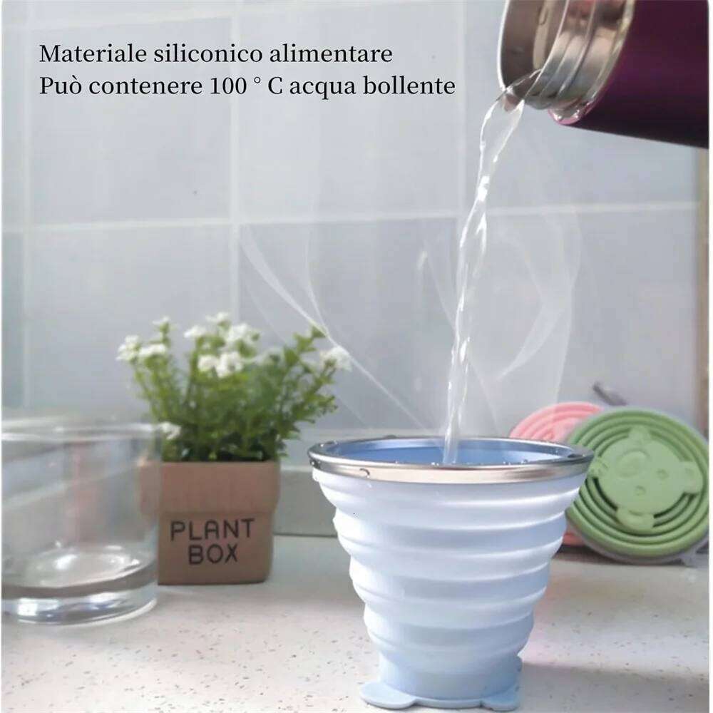 Folding 320ml Portable Silicone Retractable Coloured Environmental Outdoor Coffee Water Cup Tools Z260313
