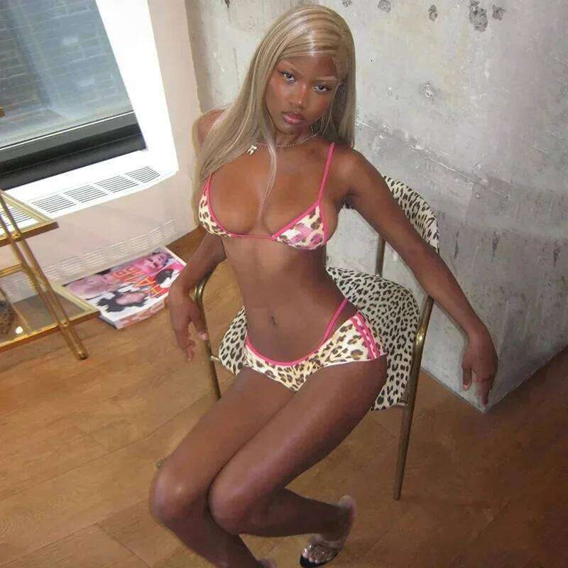 Sexy Leopard Printed 3 Pieces Swimwear Y2K Color Contrast Summer Beach Vacation Swimsuit Women Shorts 2024 Female Bikini Set Y260303