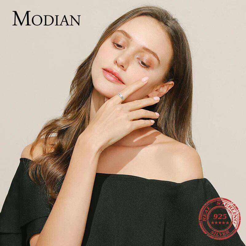 MODIAN 925 Sterling Silver Simple Stackable Wheat Finger Rings For Women Lucky Leaves Original Fine Jewelry Fashion Party Ring H260312