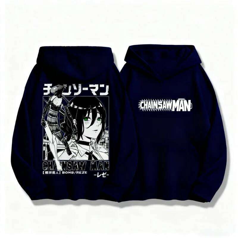Autumn Winter Sweatshirt Chainsaw Man Reze Hooded Men Oversized Y2k Unisex Fleece Warm Pullovers Hip Hop Women Hoodie Top Z260314