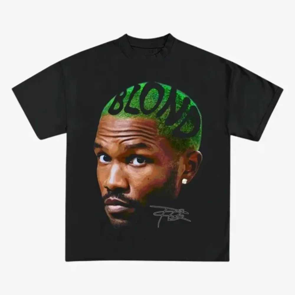 Rapper Frank Retro Graphic T Shirt Mens Hip Hop Ocean Album Clothing T-Shirts Y2k Unisex Blond Fashion Oversized Cotton T-shirt D260313