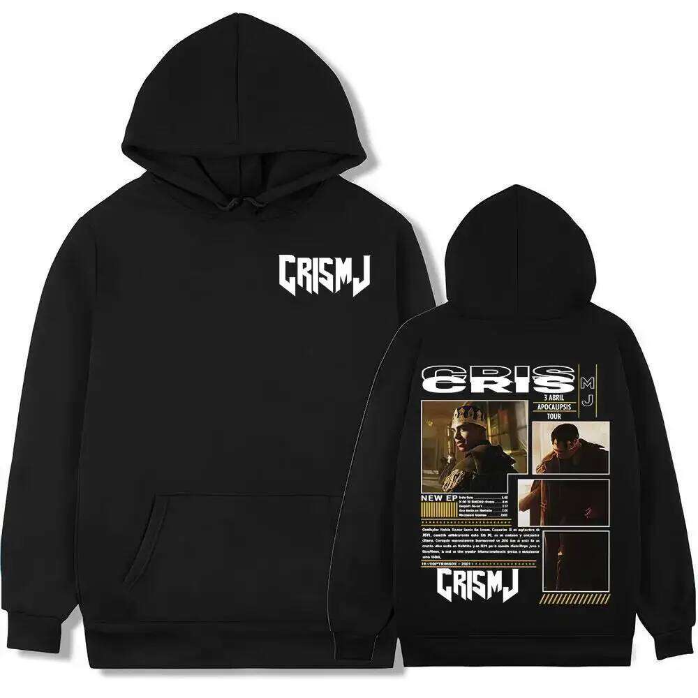 Y2K Fashion Hip Hop Retro Pprint Hoodie Rap Singer Cris Mj Paocaijsis Tour 2025 Autumn Winter Sweatshirts Unisex Z260314