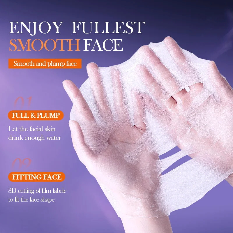 10pcs BIOAQUA Collagen Facial Masks Anti Wrinkles Anit-Aging Moisturizing Whitening Face Mask Facial Skin Care Products 260304