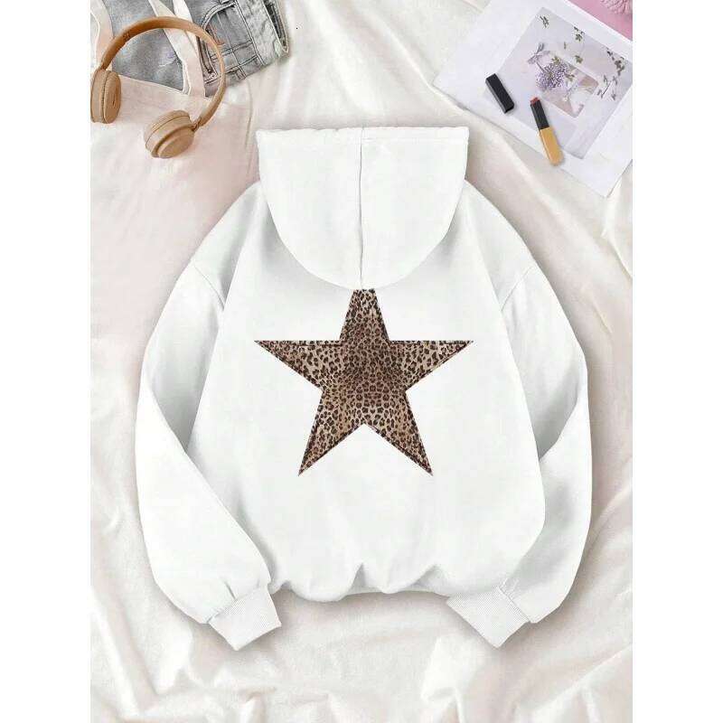 Fashion Trend Printed Hooded Sweatshirt Y2K Versatile Long Sleeve Pullover Top 26Y0313