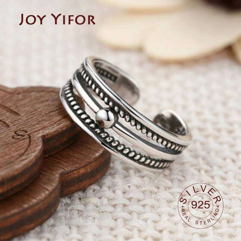 925 Sterling Silver 3 layers vintage open Women Jewelry Beautiful Finger Open Rings For Party Birthday Gift H260312