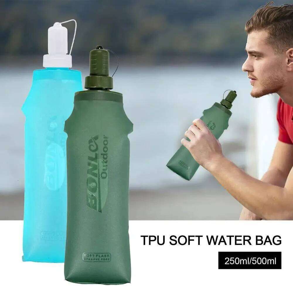 250ML 500ML TPU Soft Folding Water Bottles BPA-Free Collapsible Flask Hydration Pack - Ideal for Running Hiking Z260313
