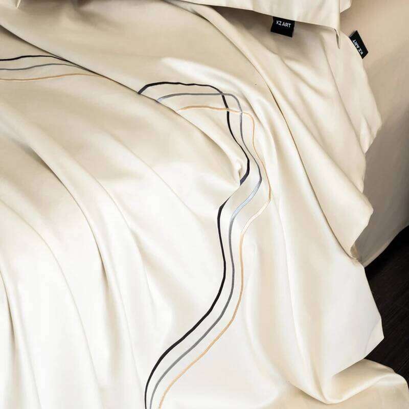 60S Long-Staple Cotton Embroidery Hotel Style Bedding Set Queen King Size Duvet Cover Flat/Fitted Sheet Pillowcases 4Pcs H260312 - view 6