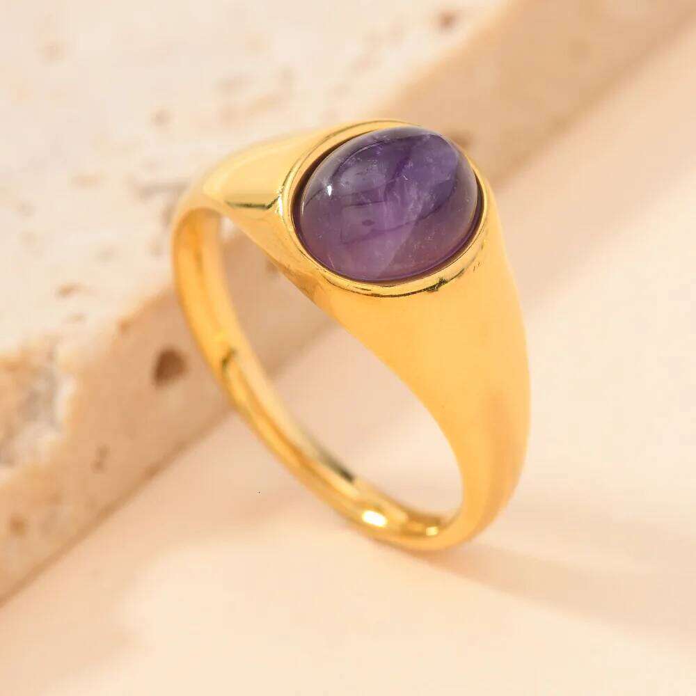 Vintage With Stainless Steel Metal Tiger Eye Stone Ring For Women Jewelry Finger Accessory H260312