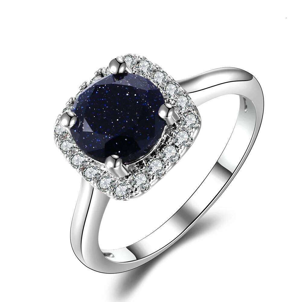 925 Sterling Silver Ring Purple Round 8MM Amethyst High Quality Square Diamond Sparkling Wedding Engagement Rings for Women H260312