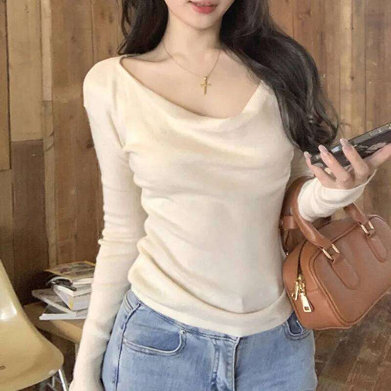 Sueters De Mujer Fashion Slim Knitted Pullovers Long Sleeve V-Neck Knit Sweater Pullover Women Tops Sweaters Q2555 Z260313