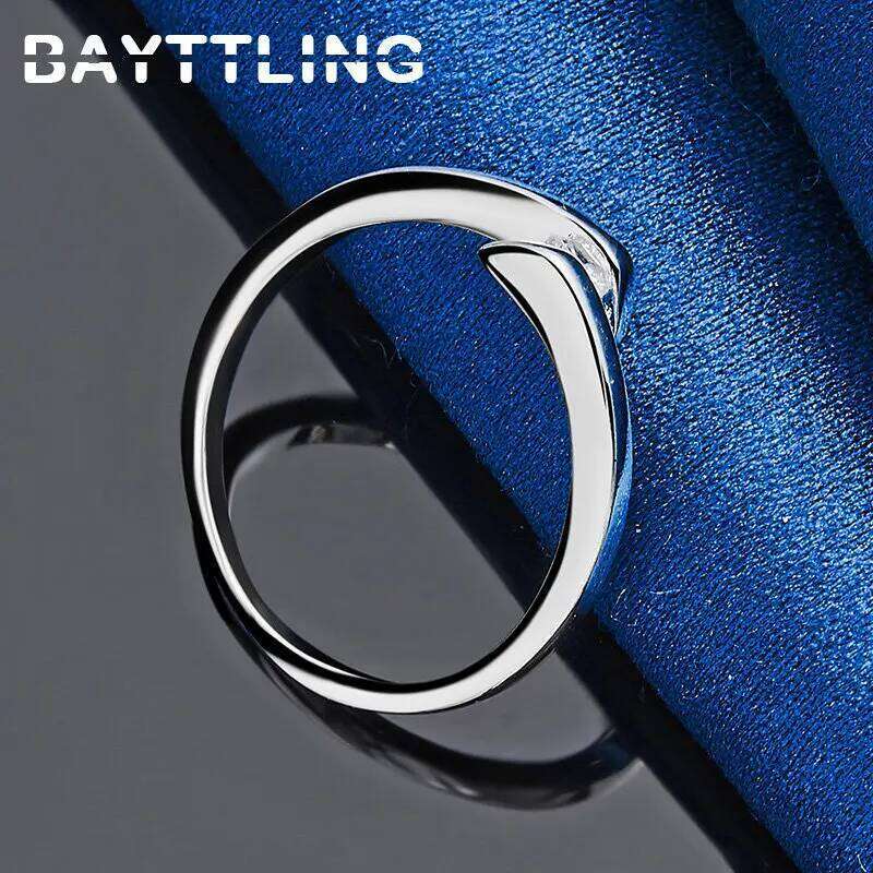 925 Sterling Silver 7/8/9/10# Simple Fashion Zircon Ring For Women Wedding Party Gift Jewelry Accessories H260312