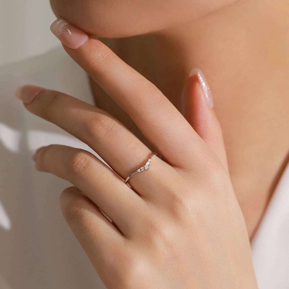 Ailmay 925 Sterling Silver V-Shaped Dolphin Fish Tail Design Ring For Female Fashion Mother's Day Gift Jewelry H260312