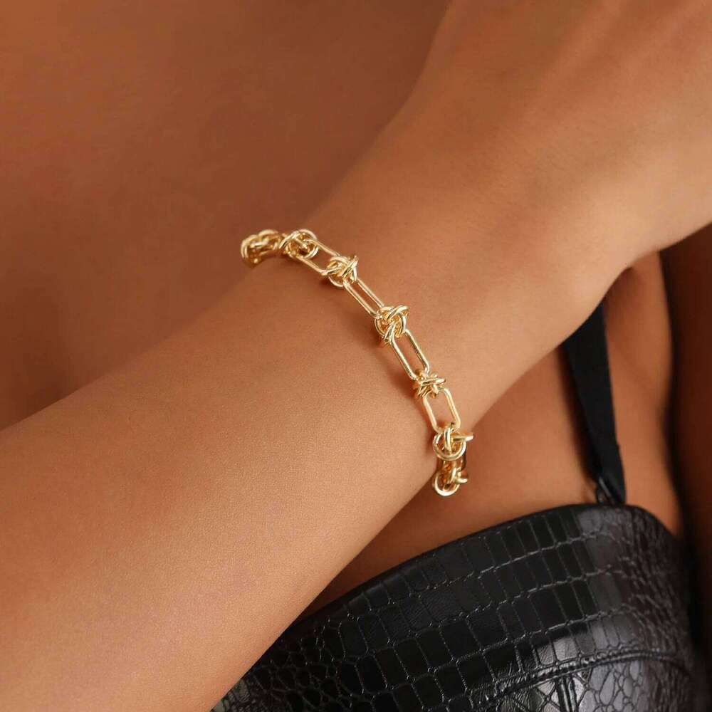 U-shaped Knot Cuban Necklace For Men Women Basic Punk Stainless Steel Curb Link Chain Chokers Vintage Metal Collar H260312