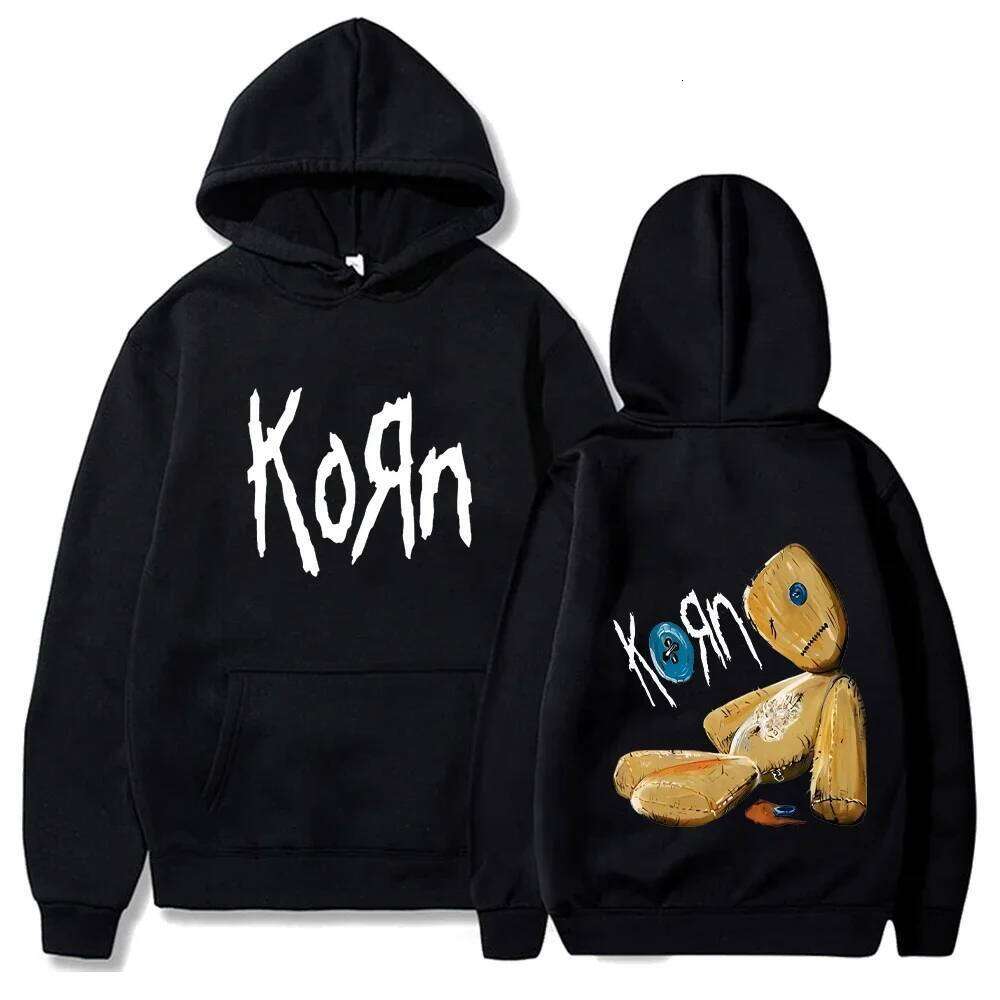 Korn Rock Hoodies WORLD TOUR Music Metal Print Sweatshirts Harajuku Hooded Pullover Men Women Hip Hop Streetwear Fashion Coats Z260314