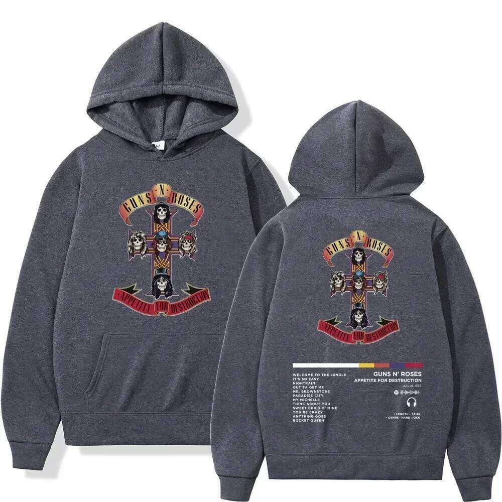 Men's and Women's Hooded Sweatshirts Guns N Roses Unisex Clothing Printed Rock Hip-hop Gothic Fashion Z260315