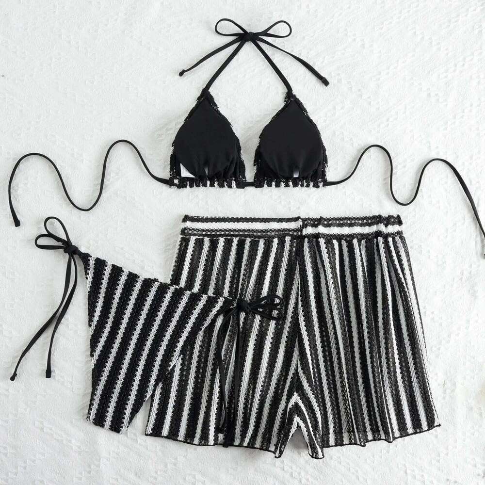 2026 Triangle String Bikinis Women 3 Pieces Swimwear Female Sexy Padded Swimsuit Bathers Bathing Swimming Swim Suit Beachwear Y260303