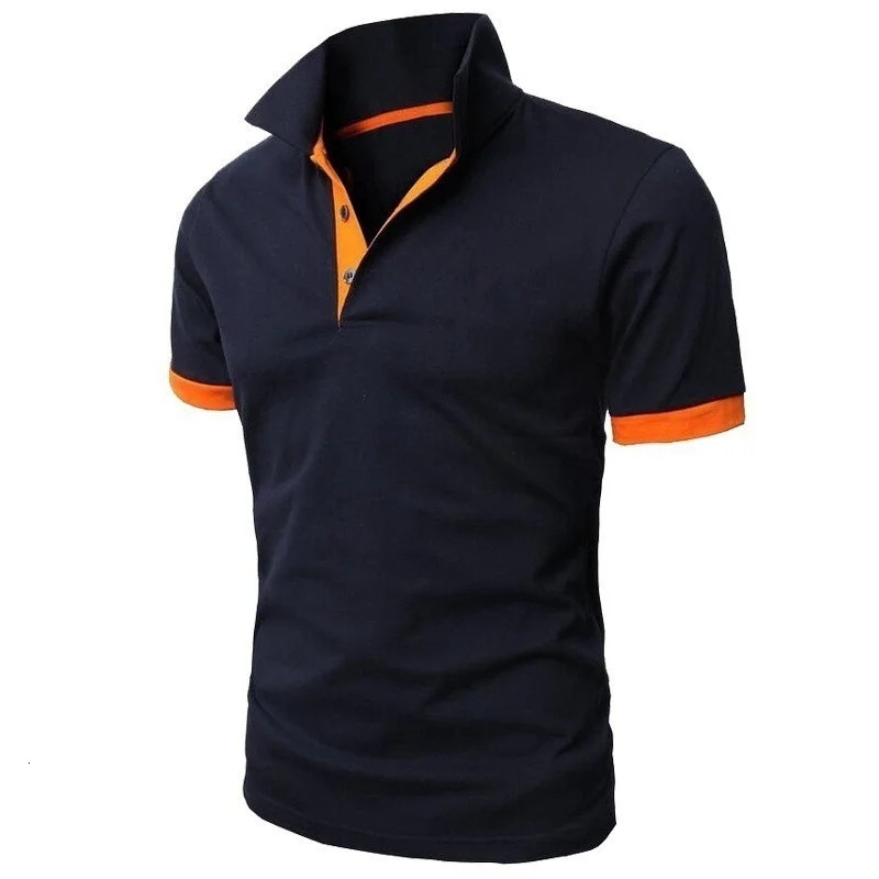 Summer Business Mens Polo Shirt Solid Short Sleeve Youth Casual Tshirt 260312