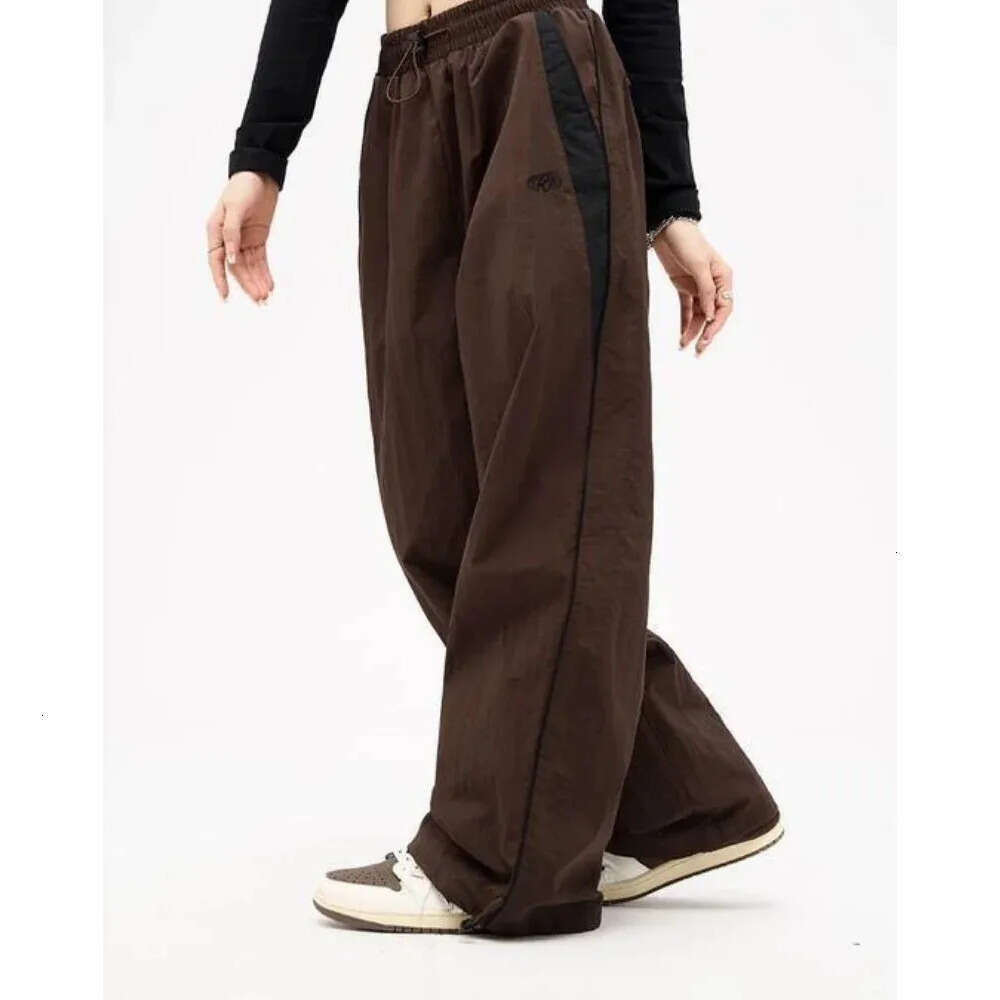 Long Retro Fashion Womens Extra Large Elastic Waist Pocket Y2K Wide Leg Pants Casual Street Bag Trousers Z260312