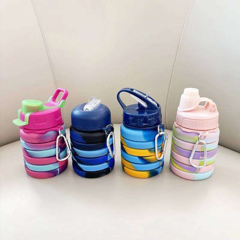 500ml Outdoor Sports Silicone Folding Food-Grade Bicycle Bottle Expandable Cup Direct Drinking Water Z260314