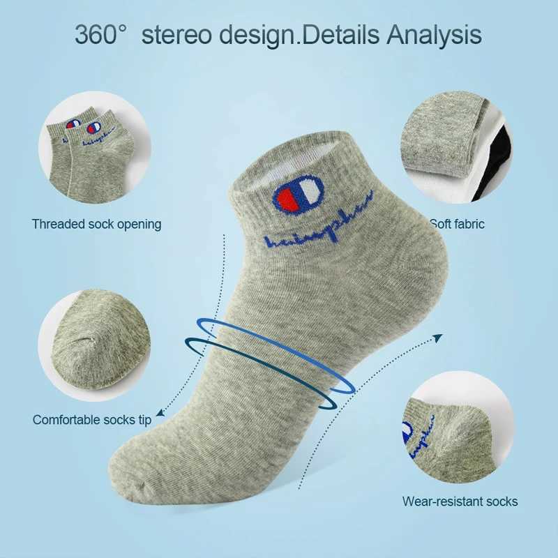 10/20/30 Pairs Men Socks Ankle Cotton Socks Brand Classic Fashion Black White Socks Breathable Mesh Athletic Short Socks Summer D260313