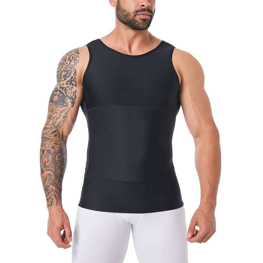 Mens Shapewear Hide Gynecomastia Compression Tank Tops Men Body Shaper Tummy Control Slimming Undershirt 26Y0313