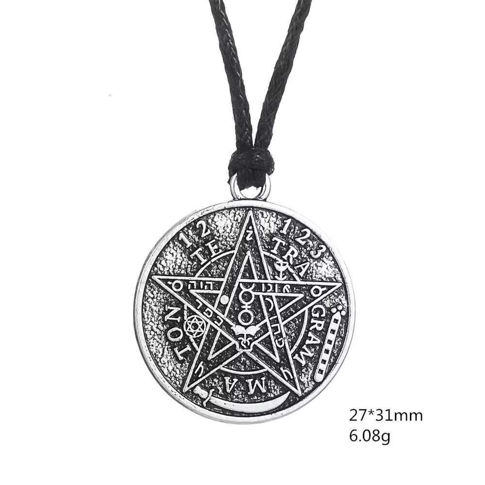 Skyrim Tetragrammaton Pentagram Wicca Pendant Necklace Men's Fashion Retro Talisman Birthday Jewelry Gift H260312