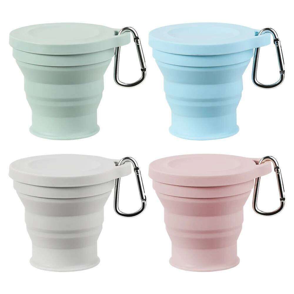 180ml Telescopic Drinking Mug with Lid Silicone Collapsible Coffee Reusable Foldable Camping Cup for Outdoor Hiking Z260313