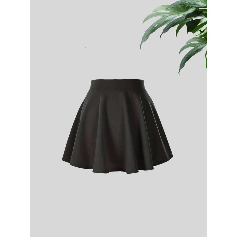 Women's new fashion solid color casual comfortable high-waist skirt, mini pleated skirt Z260314